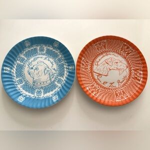 Anthropologie Dog Plates Gwendolyn And Handsome Dorian of Wye Dessert Set Of 2